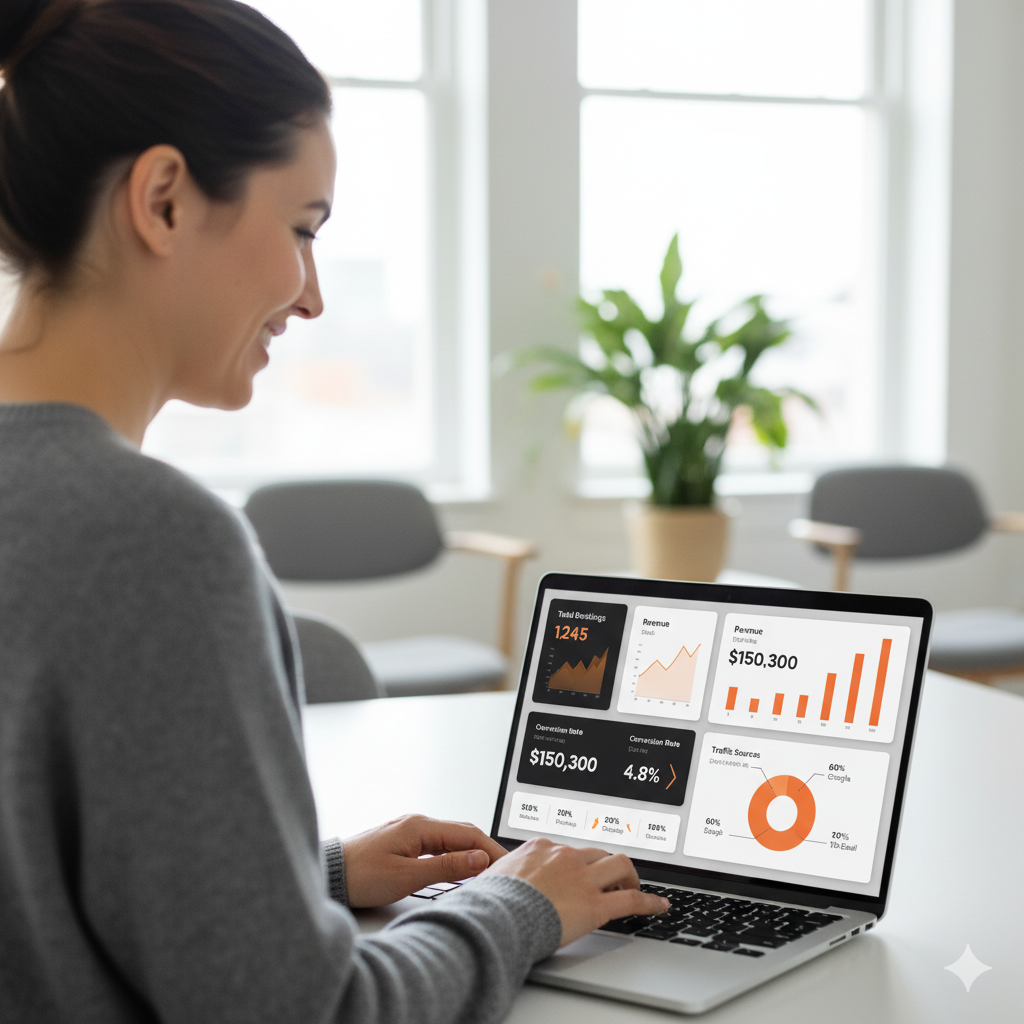 Dashboard showing which campaigns and channels generate bookings.