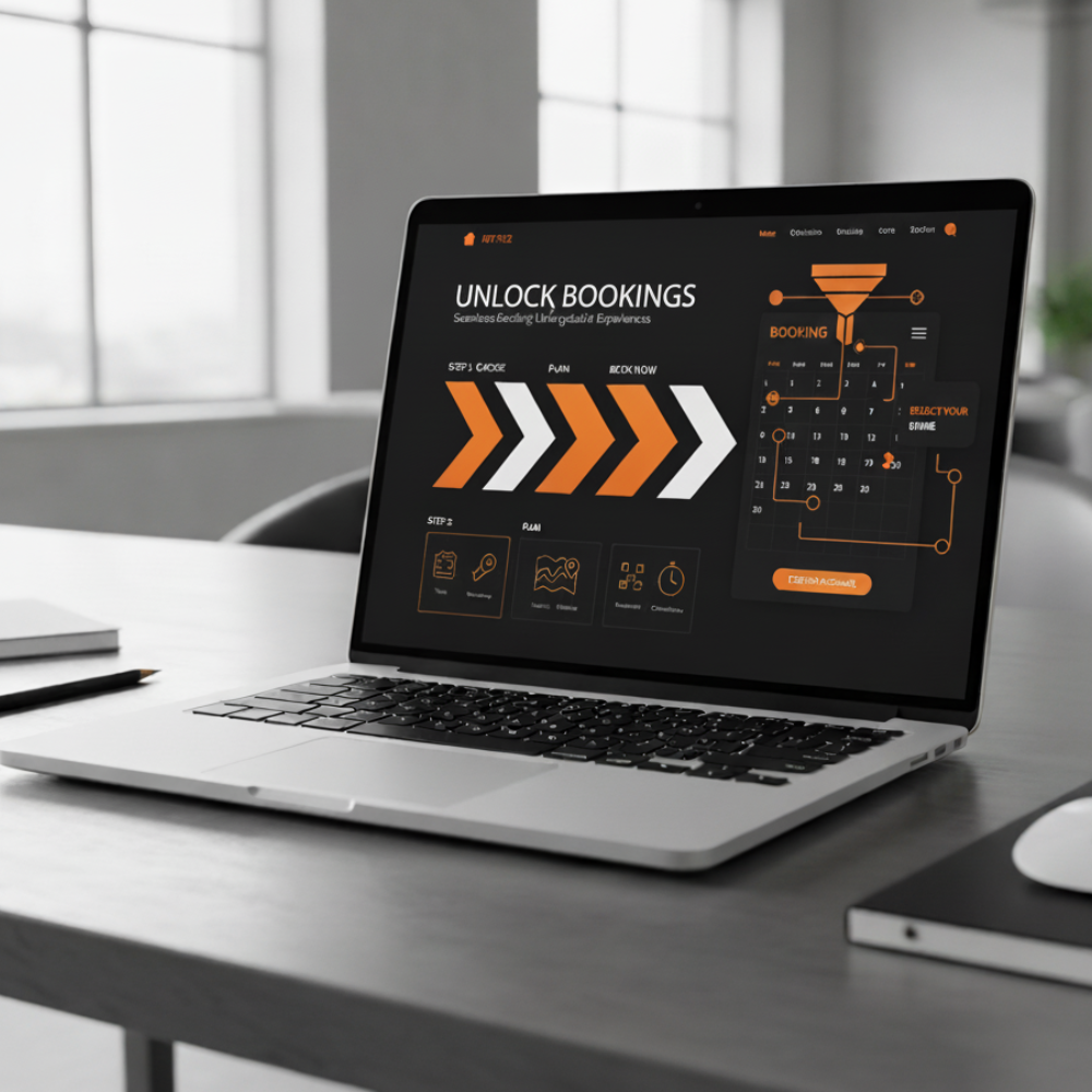 i desktop monitor showing str booster connecting to property management system
