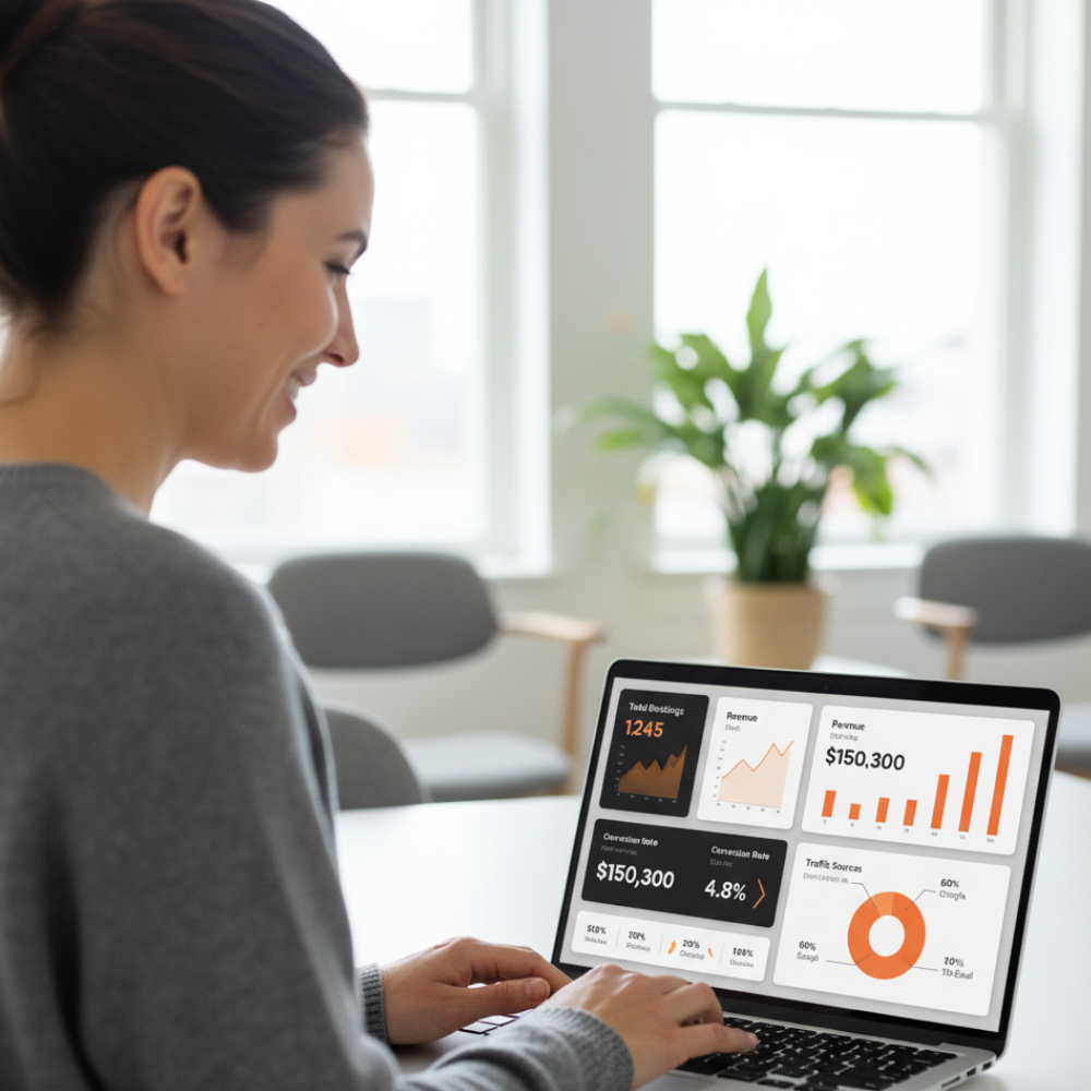 Dashboard showing which campaigns and channels generate bookings.